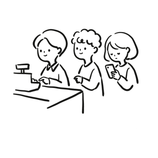 Hand-drawn checkout screen with a discount code applied