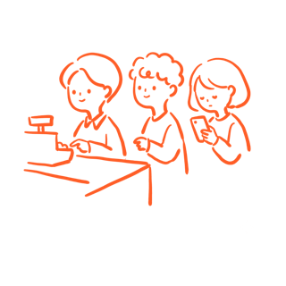 Hand-drawn checkout screen with a discount code applied